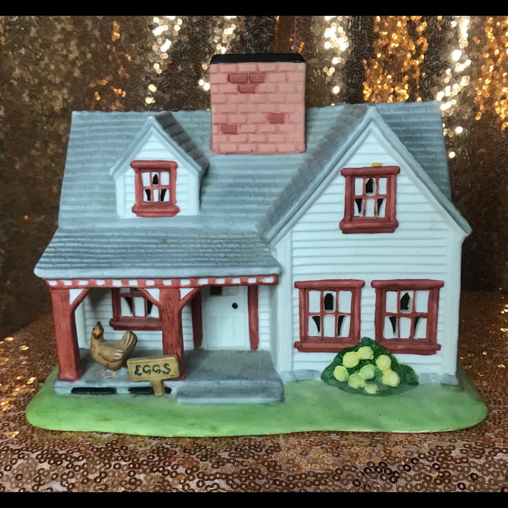 Ceramic Farm House Tea Lite Candle Burner